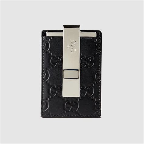 gucci gg money clip cardholder - black - wallets|Gucci signature money clip wallet.